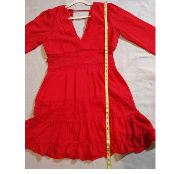 NWT! Layered with love Dress ONLY $59! RETAIL $178! With lace  Sz L Red color - Picture 7 of 7